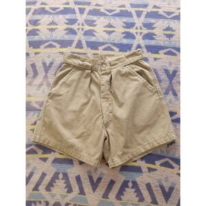 Vintage 1950s Town & Country By Caulfield Beige Khaki‎ Cotton Twill Shorts 25W